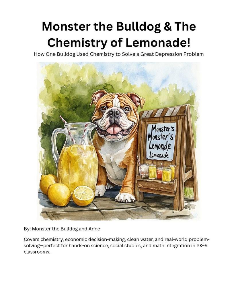 Monster the Bulldog and The Chemistry of Lemonade! A fizzy tale of sugar science and sticky paws.
