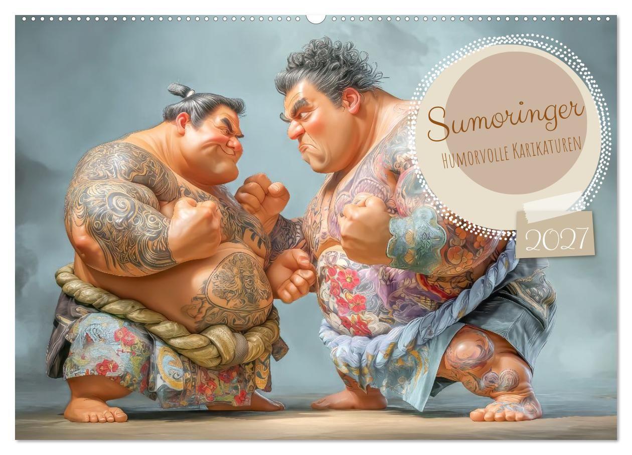 Sumoringer - Humorvolle Karikaturen (Wandkalender 2027 DIN A2 quer) CALVENDO Monatskalender