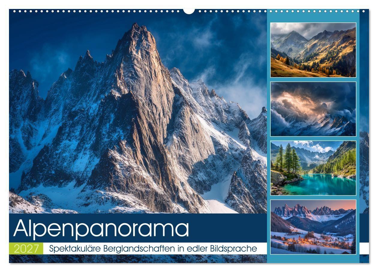 Alpenpanorama (Wandkalender 2027 DIN A2 quer) CALVENDO Monatskalender
