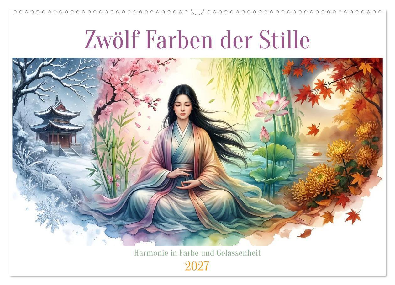 Zwölf Farben der Stille (Wandkalender 2027 DIN A2 quer) CALVENDO Monatskalender
