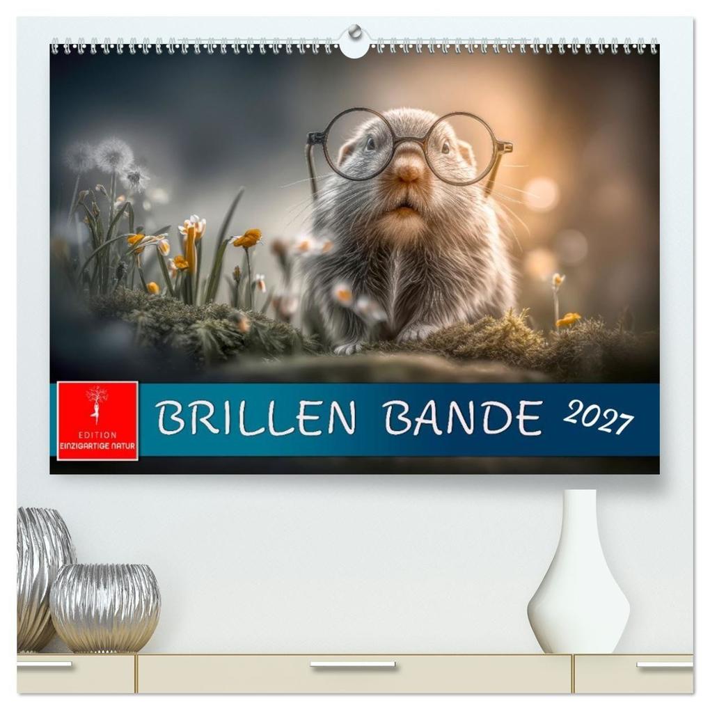 Brillen Bande (hochwertiger Premium Wandkalender 2027 DIN A2 quer) Kunstdruck in Hochglanz