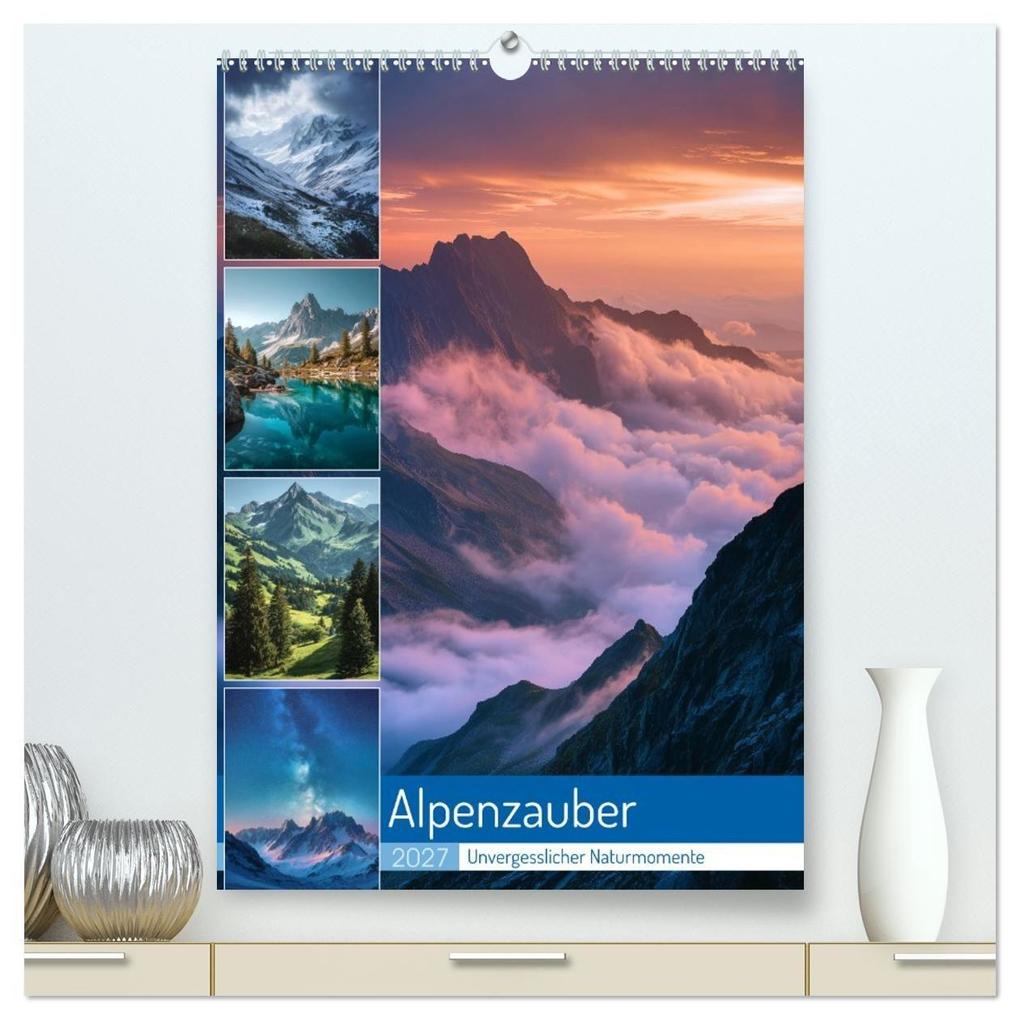 Alpenzauber (hochwertiger Premium Wandkalender 2027 DIN A2 hoch) Kunstdruck in Hochglanz