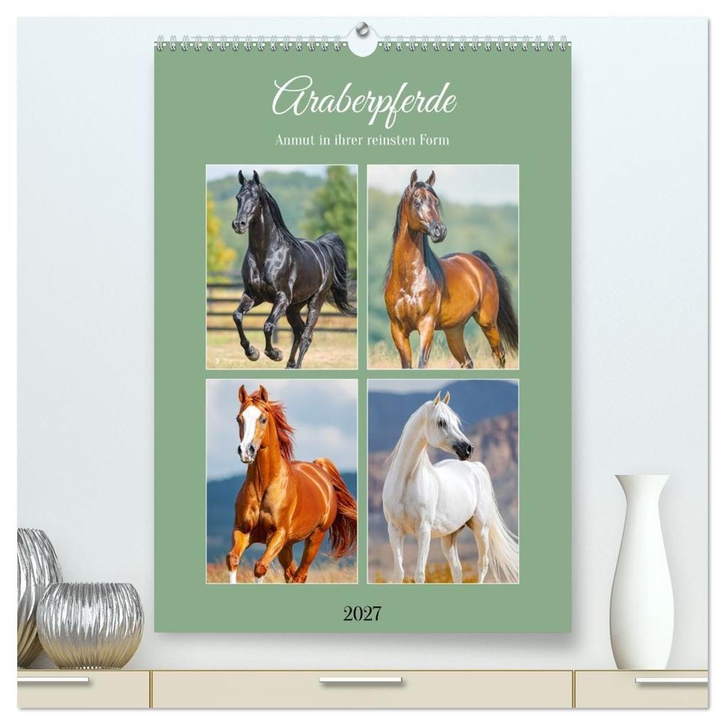 Araberpferde. Anmut in ihrer reinsten Form (hochwertiger Premium Wandkalender 2027 DIN A2 hoch) Kunstdruck in Hochglanz