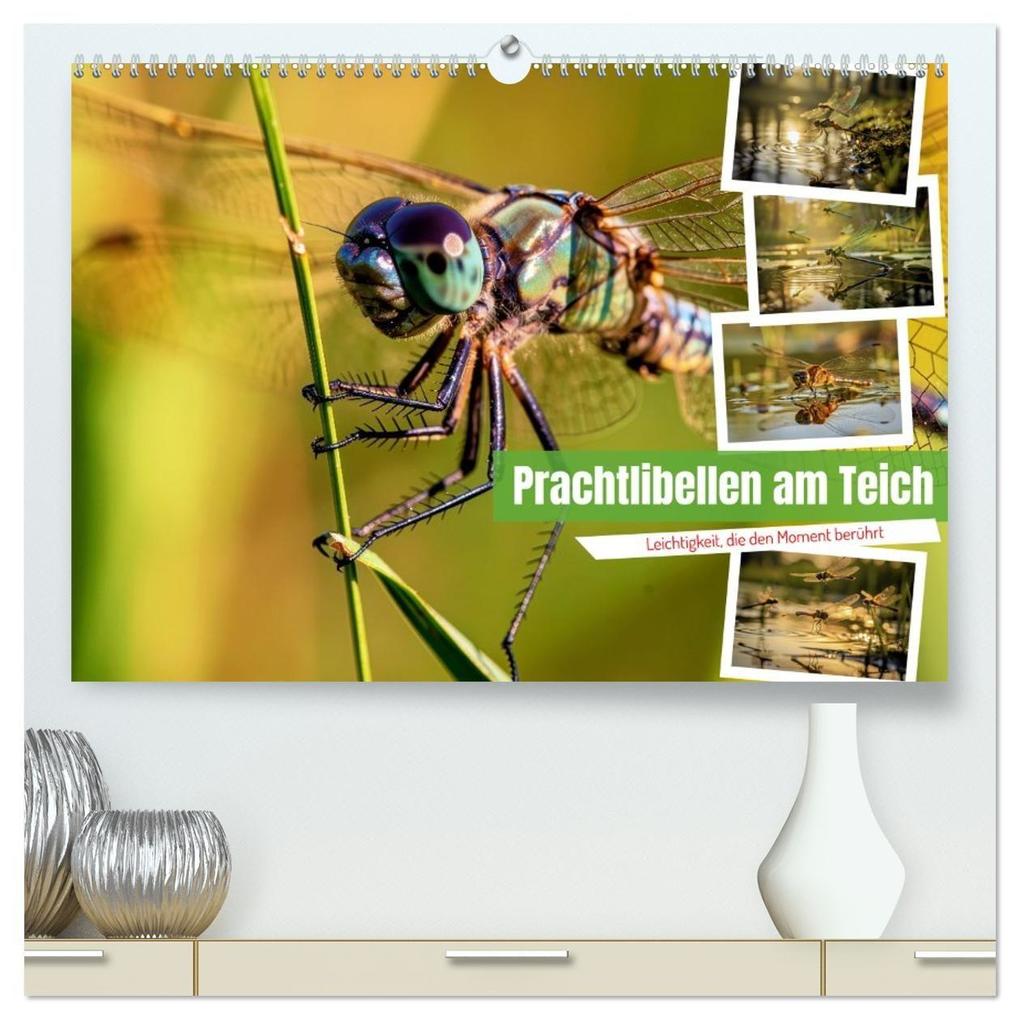 Prachtlibellen am Teich (hochwertiger Premium Wandkalender 2027 DIN A2 quer) Kunstdruck in Hochglanz
