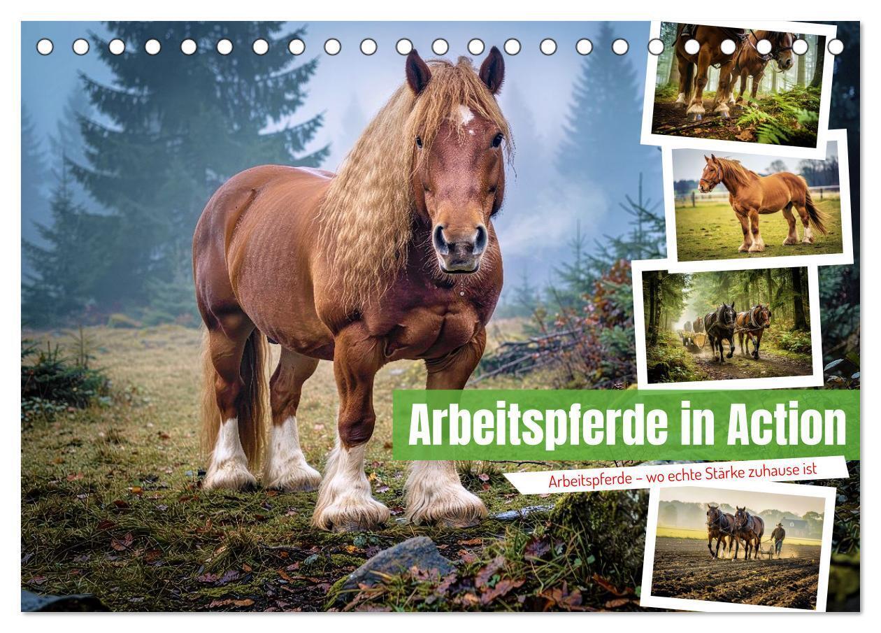 Arbeitspferde in Action (Tischkalender 2027 DIN A5 quer) CALVENDO Monatskalender