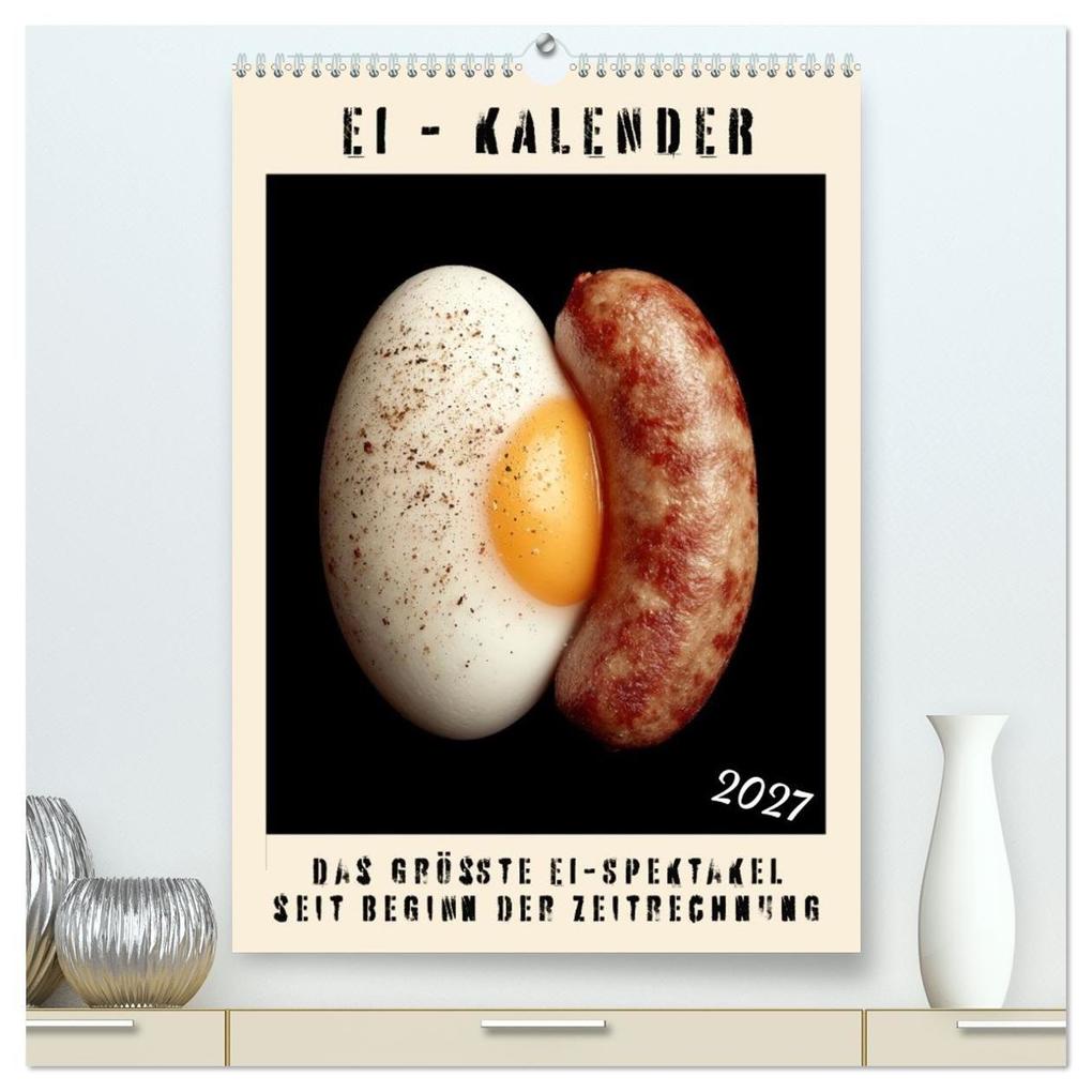 Ei Kalender - das größte Ei-Spektakel seit Beginn der Zeitrechnung (hochwertiger Premium Wandkalender 2027 DIN A2 hoch) Kunstdruck in Hochglanz