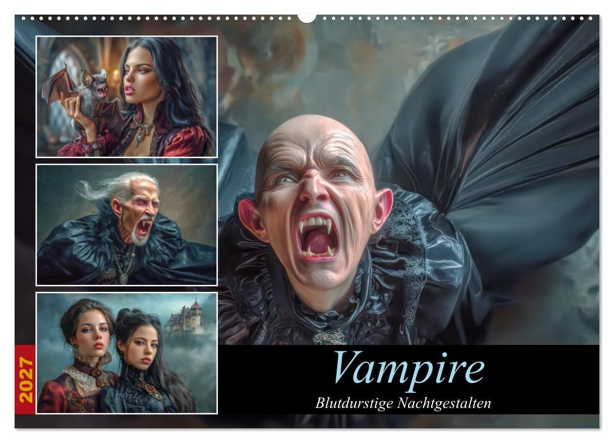 Vampire - Blutdurstige Nachtgestalten (Wandkalender 2027 DIN A2 quer) CALVENDO Monatskalender