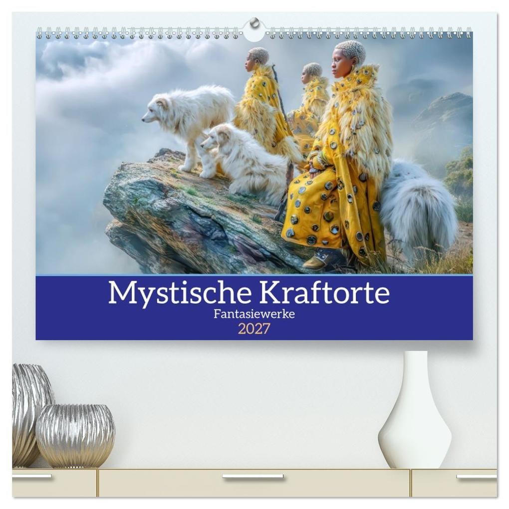 Mystische Kraftorte - Fantasiewerke (hochwertiger Premium Wandkalender 2027 DIN A2 quer) Kunstdruck in Hochglanz