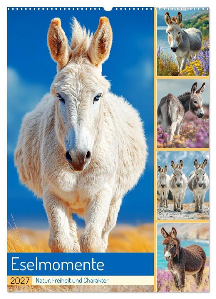 Eselmomente. Natur Freiheit und Charakter (Wandkalender 2027 DIN A2 hoch) CALVENDO Monatskalender