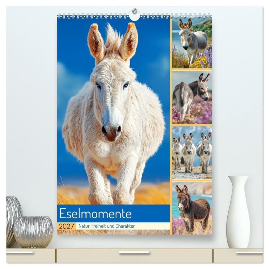 Eselmomente. Natur Freiheit und Charakter (hochwertiger Premium Wandkalender 2027 DIN A2 hoch) Kunstdruck in Hochglanz