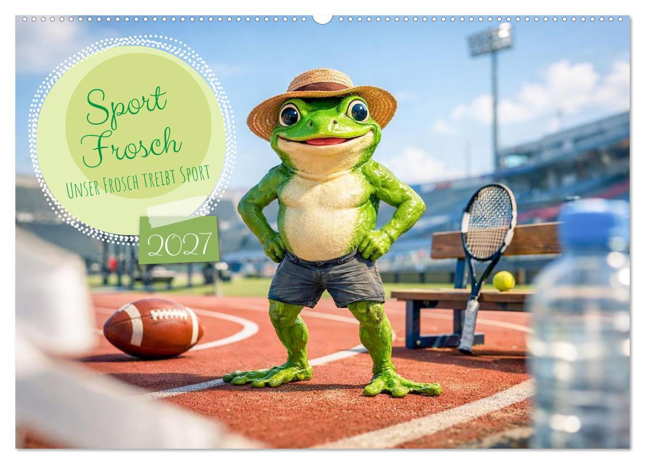 Sportfrosch (Wandkalender 2027 DIN A2 quer) CALVENDO Monatskalender
