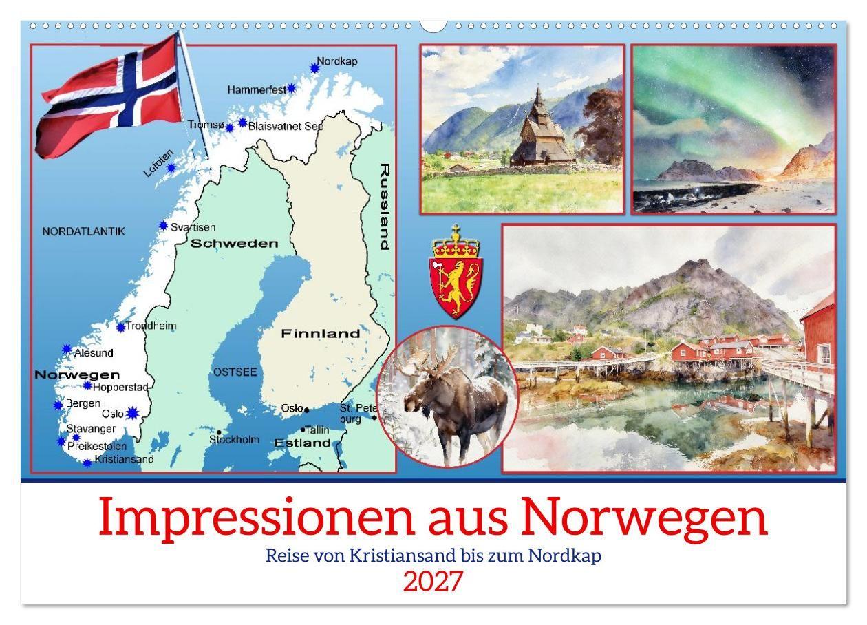 Impressionen aus Norwegen (Wandkalender 2027 DIN A2 quer) CALVENDO Monatskalender