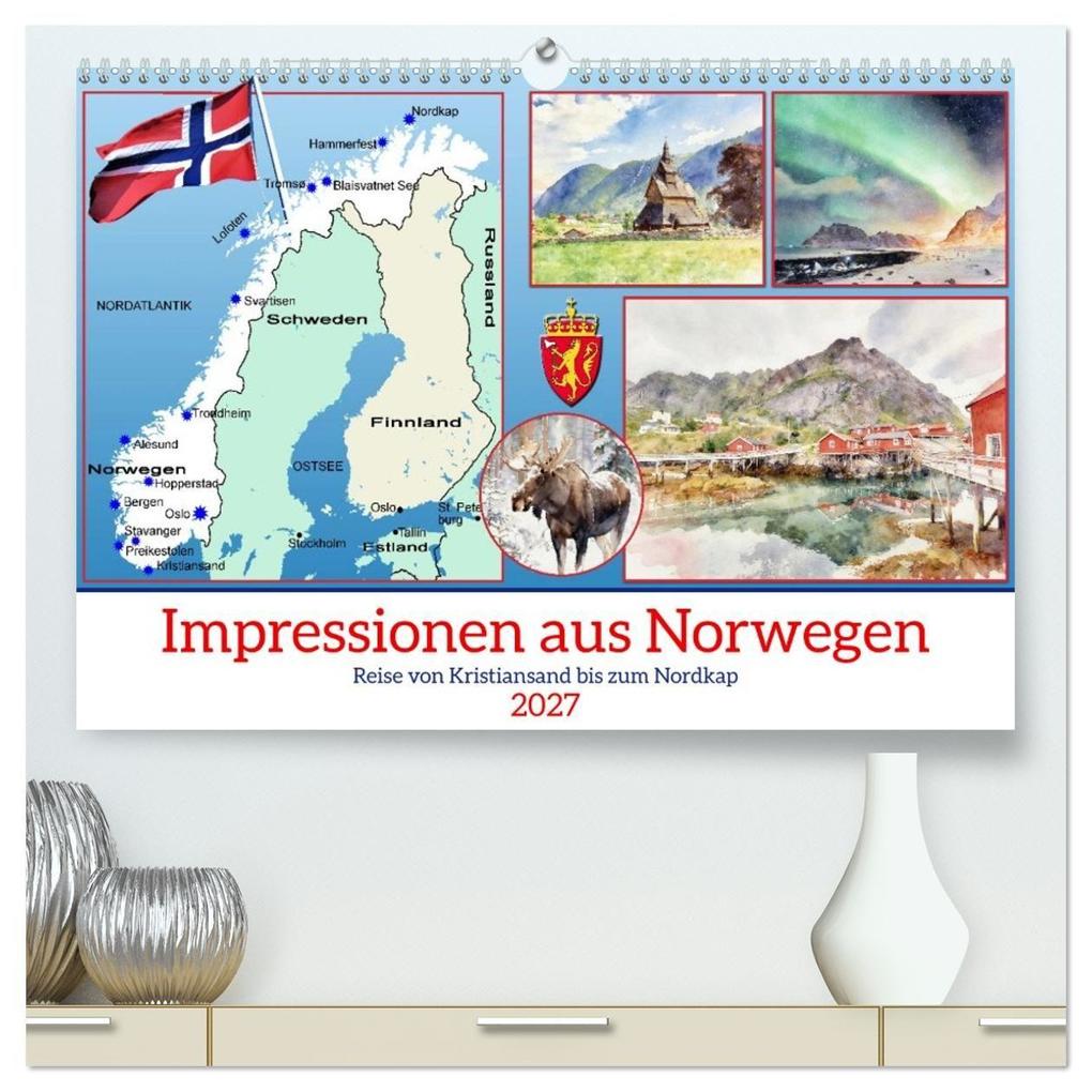 Impressionen aus Norwegen (hochwertiger Premium Wandkalender 2027 DIN A2 quer) Kunstdruck in Hochglanz