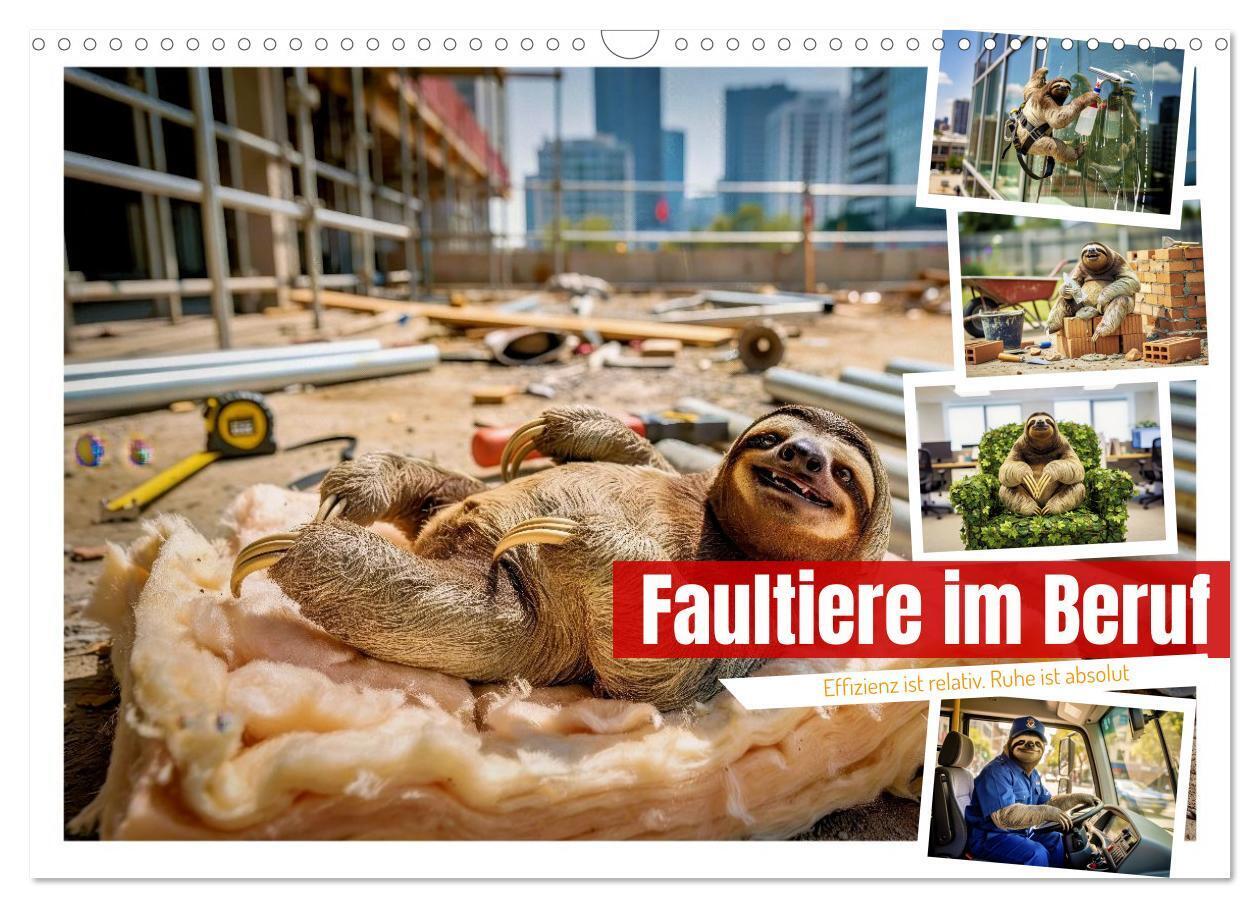 Faultiere im Beruf (Wandkalender 2027 DIN A3 quer) CALVENDO Monatskalender