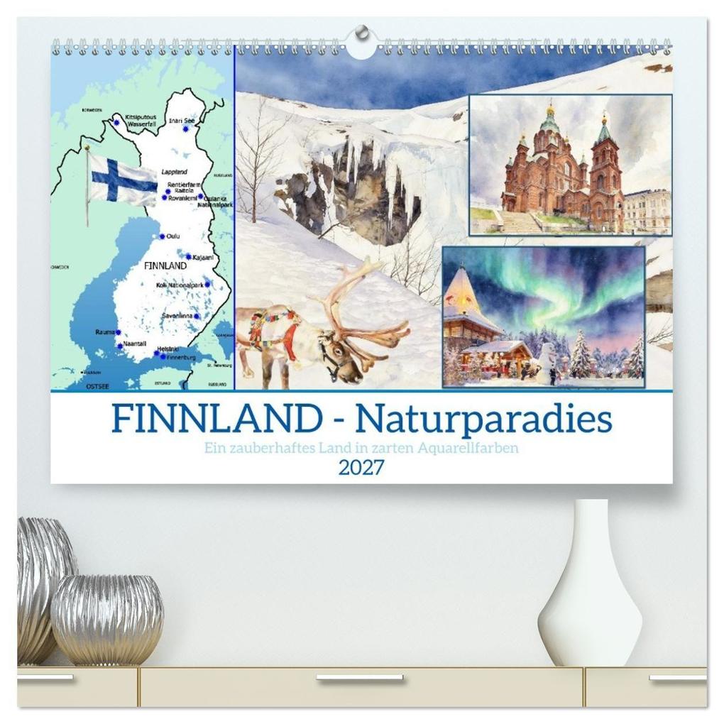 Finnland - Naturparadies (hochwertiger Premium Wandkalender 2027 DIN A2 quer) Kunstdruck in Hochglanz
