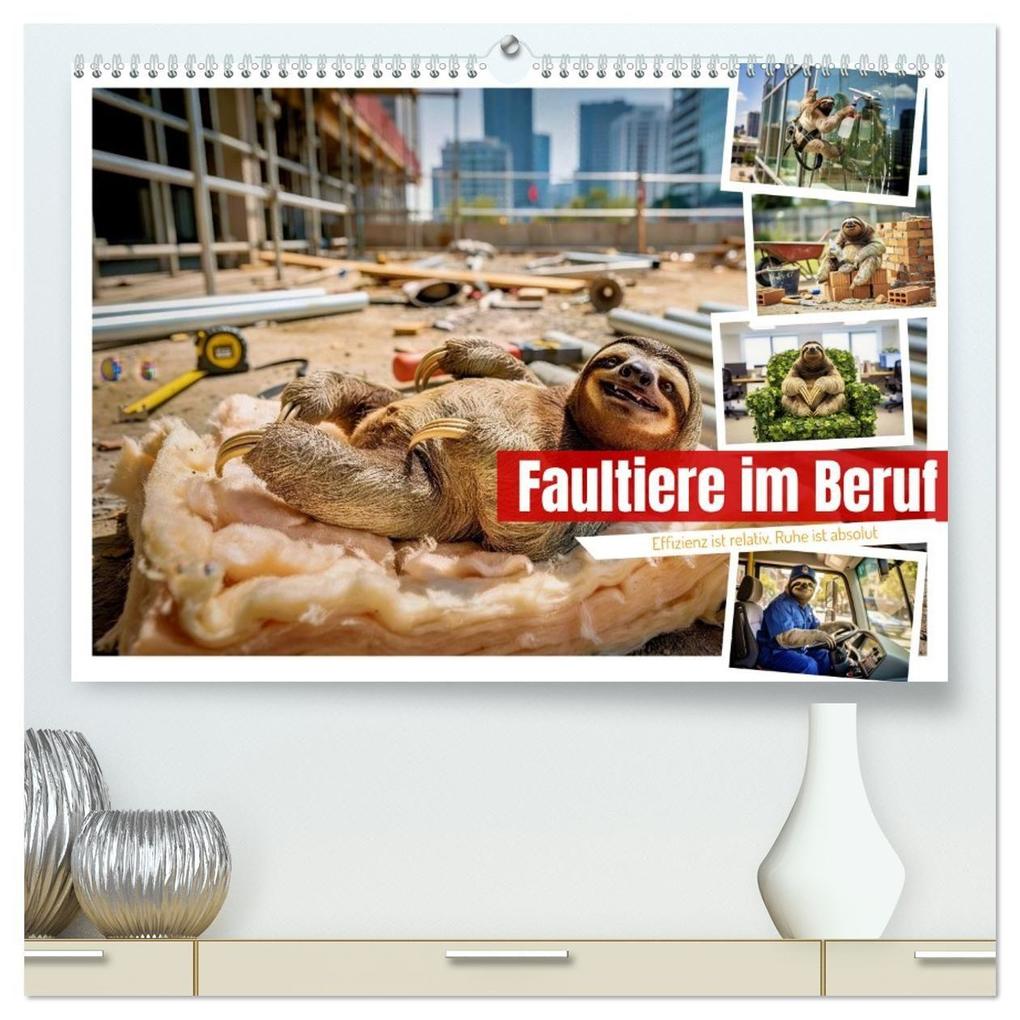 Faultiere im Beruf (hochwertiger Premium Wandkalender 2027 DIN A2 quer) Kunstdruck in Hochglanz