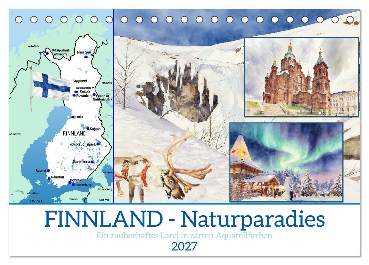Finnland - Naturparadies (Tischkalender 2027 DIN A5 quer) CALVENDO Monatskalender