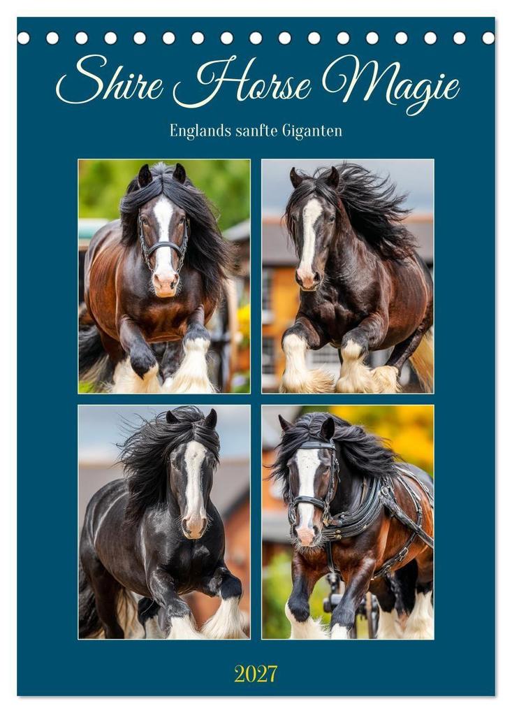 Shire Horse Magie. Englands sanfte Giganten (Tischkalender 2027 DIN A5 hoch) CALVENDO Monatskalender