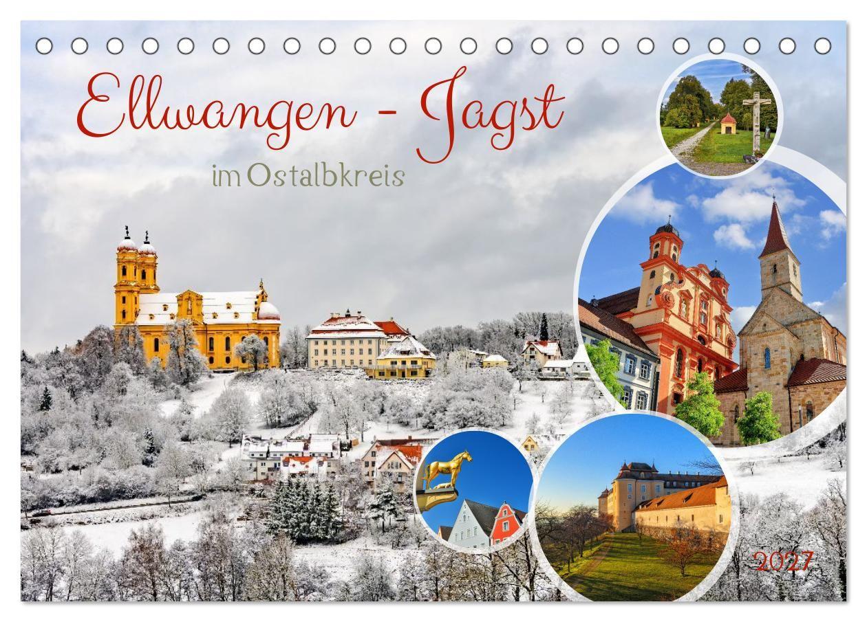 Ellwangen - Jagst im Ostalbkreis (Tischkalender 2027 DIN A5 quer) CALVENDO Monatskalender