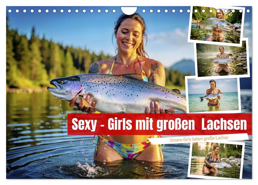 Sexy - Girls mit großen Lachsen (Wandkalender 2027 DIN A4 quer) CALVENDO Monatskalender