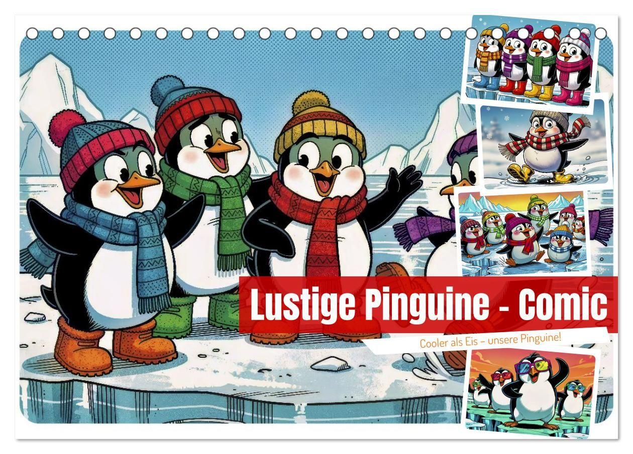 Lustige Pinguine - Comic (Tischkalender 2027 DIN A5 quer) CALVENDO Monatskalender