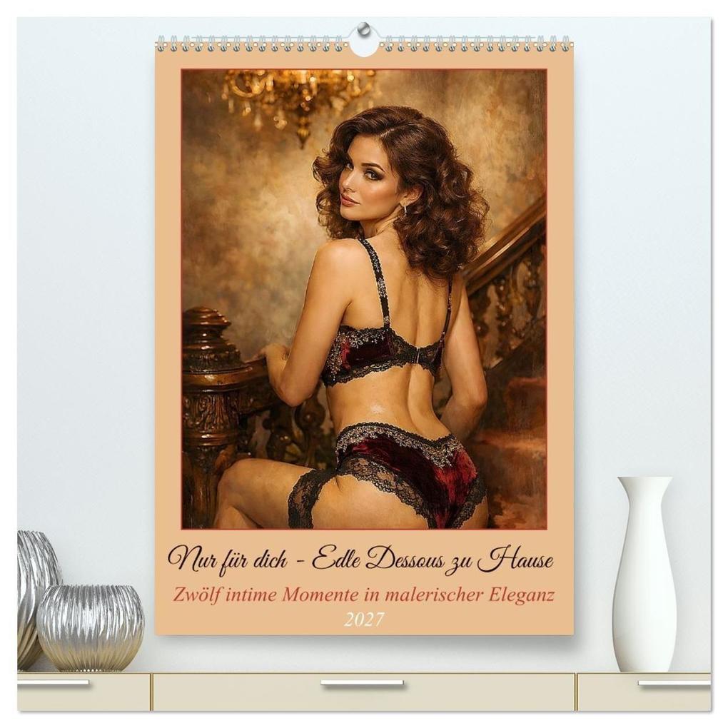 Nur für dich - Edle Dessous zu Hause (hochwertiger Premium Wandkalender 2027 DIN A2 hoch) Kunstdruck in Hochglanz