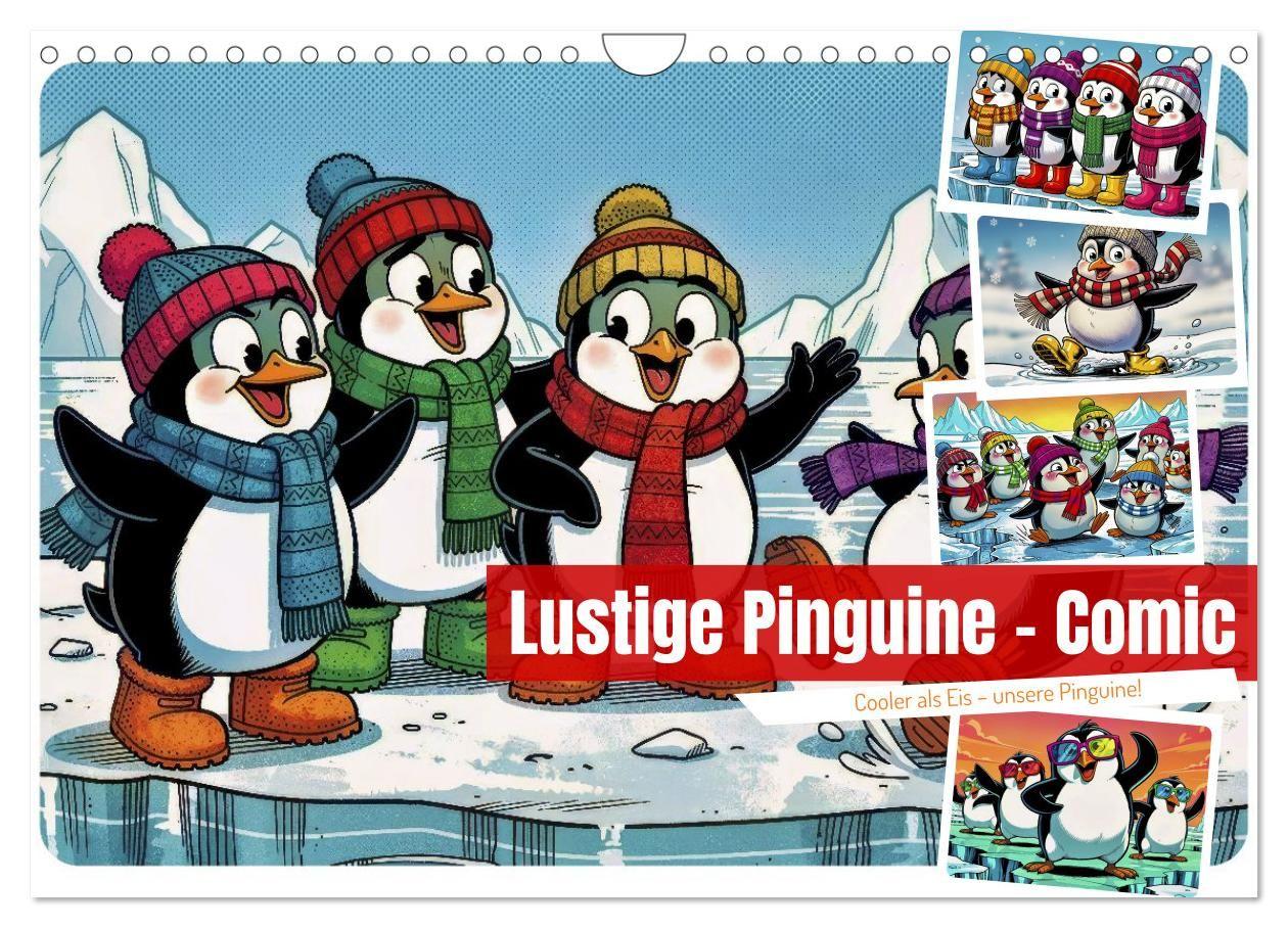 Lustige Pinguine - Comic (Wandkalender 2027 DIN A4 quer) CALVENDO Monatskalender