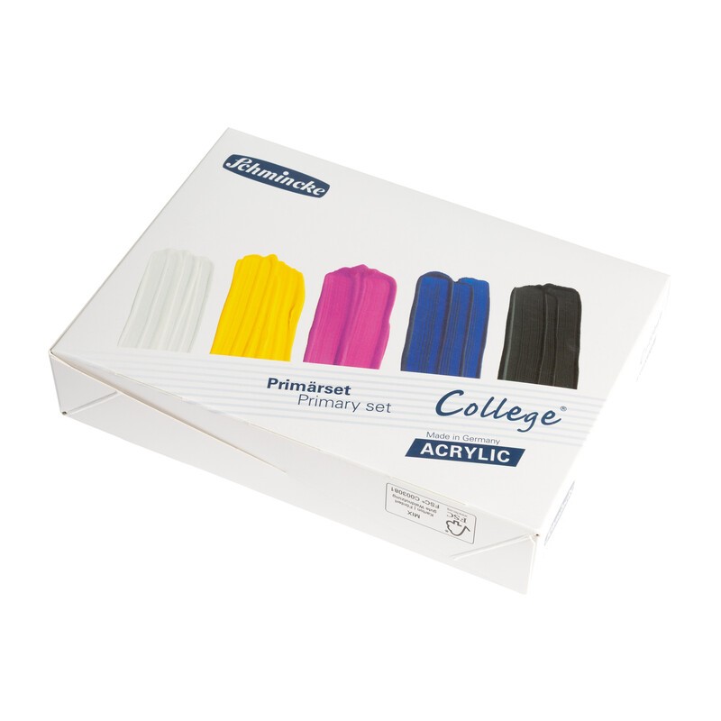 Schmincke College Acryl Malkasten Kartonset 5 x 75 ml Primärfarben