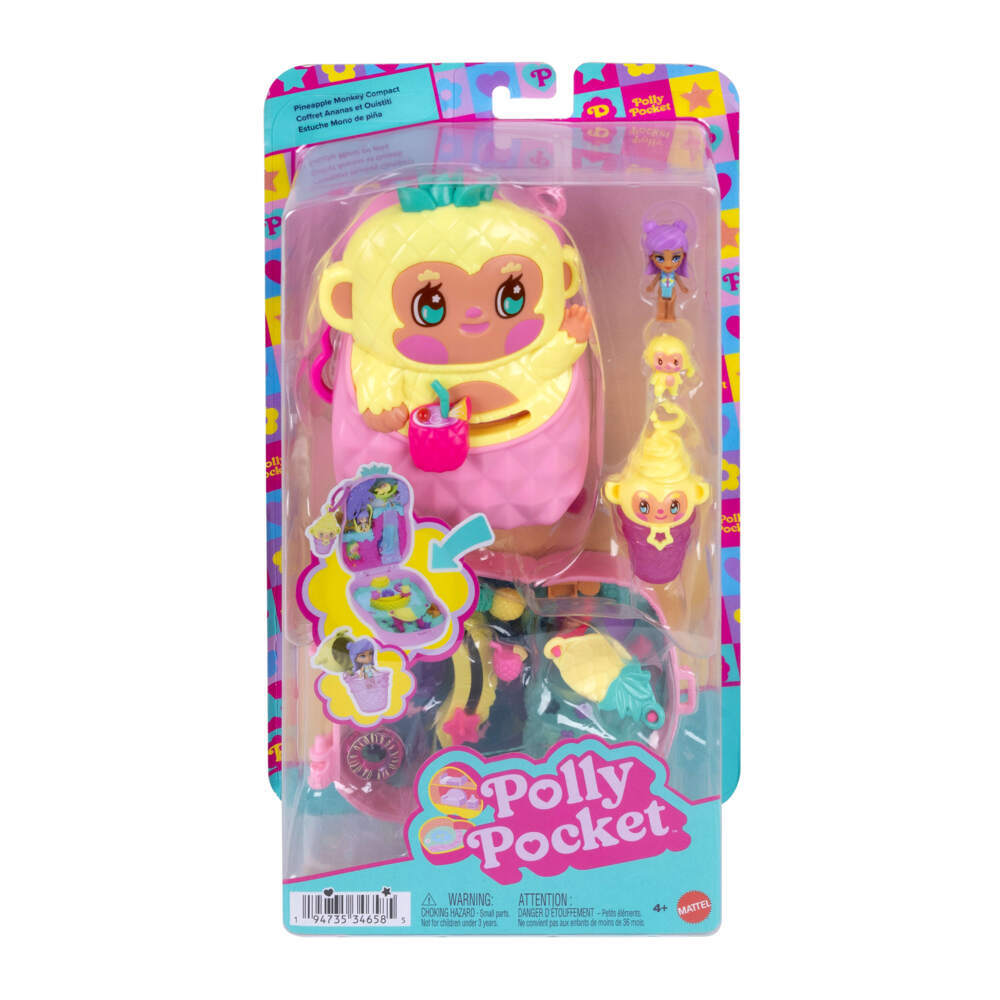 Polly Pocket Ananas Äffchen Schatulle