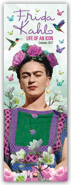 Frida Kahlo - Life of an Icon - Slimline-Kalender 2027 - Original Flame Tree Publishing-Kalender Slimeline [Kalender]