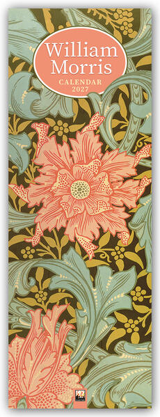 William Morris - Slimline-Kalender 2027 - Original Flame Tree Publishing-Kalender Slimeline [Kalender]