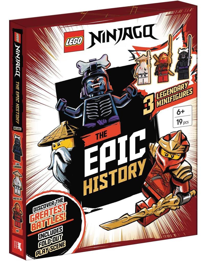 LEGO® NINJAGO®: The Epic History (with Kai Lord Garmadon and Master Wu minifigures and fold-out play scene)