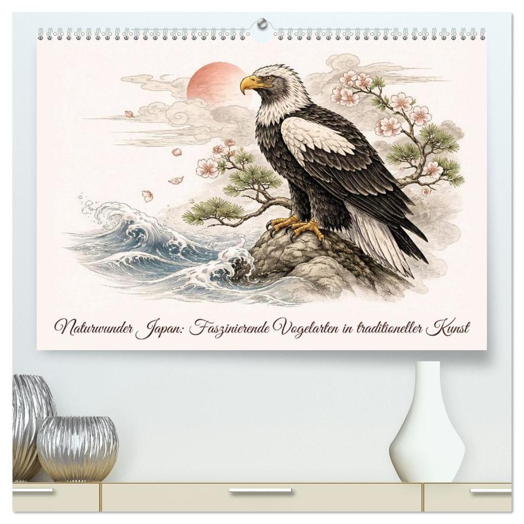 Naturwunder Japan: Faszinierende Vogelarten in traditioneller Kunst (hochwertiger Premium Wandkalender 2027 DIN A2 quer) Kunstdruck in Hochglanz