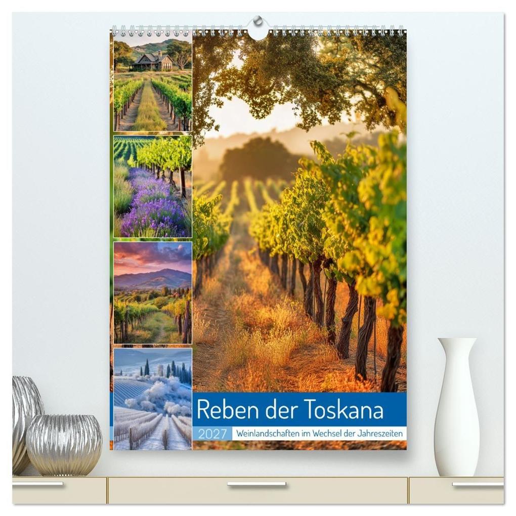 Reben der Toskana (hochwertiger Premium Wandkalender 2027 DIN A2 hoch) Kunstdruck in Hochglanz