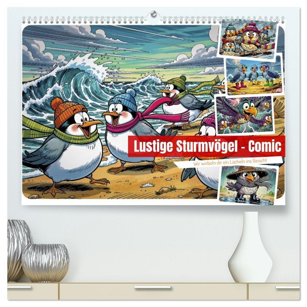 Lustige Sturmvögel - Comic (hochwertiger Premium Wandkalender 2027 DIN A2 quer) Kunstdruck in Hochglanz