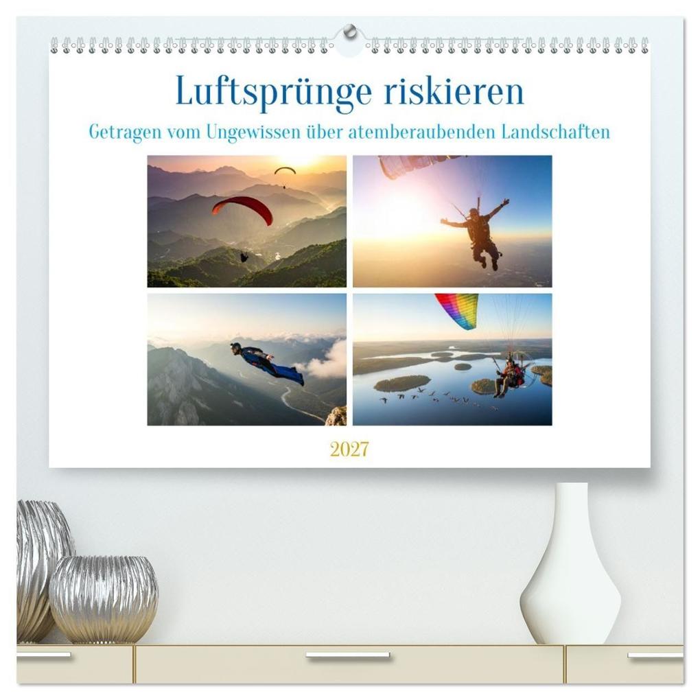 Luftsprünge riskieren (hochwertiger Premium Wandkalender 2027 DIN A2 quer) Kunstdruck in Hochglanz
