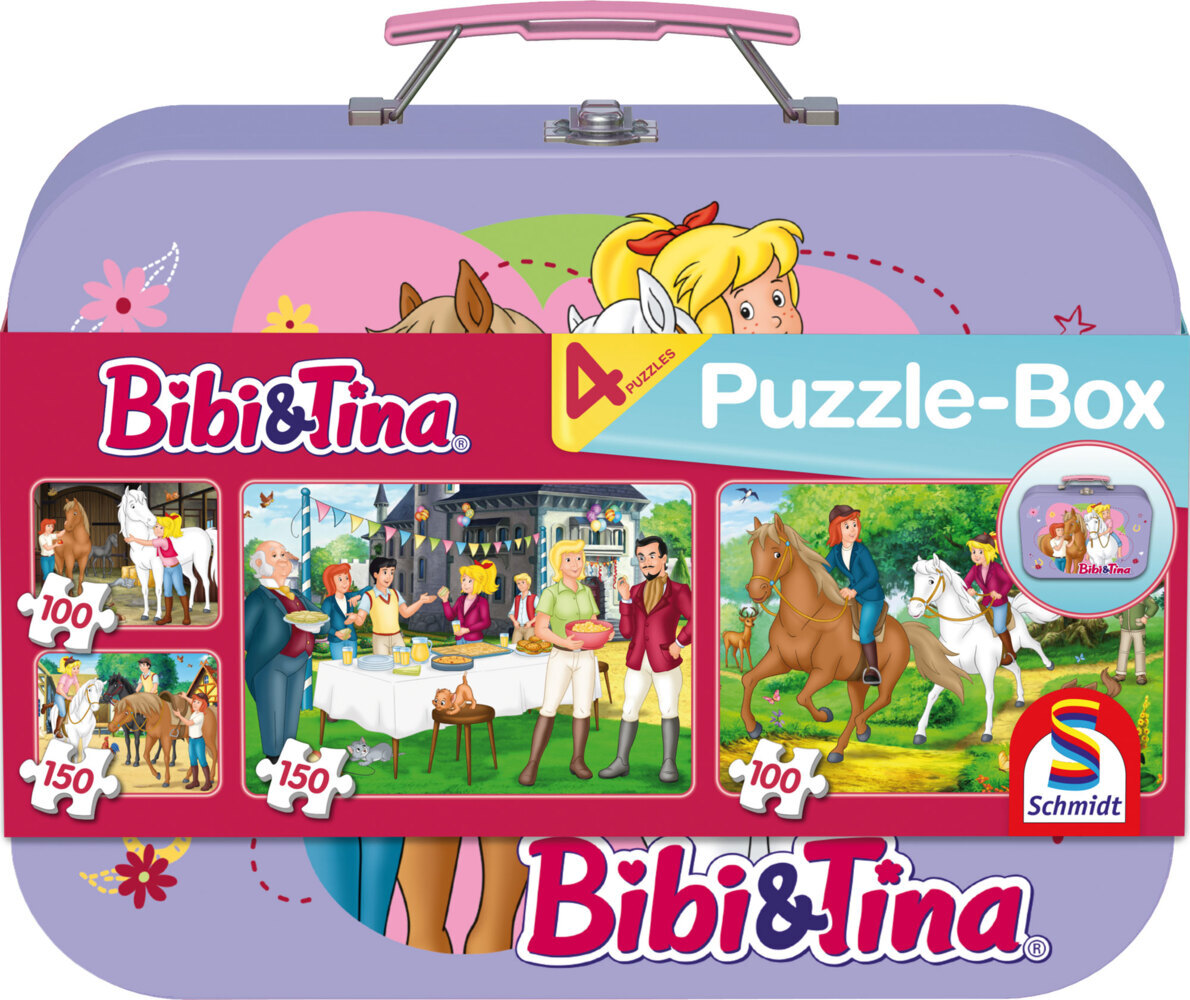 Bibi & Tina Puzzle-Box 2x100 2x150 Teile im Metallkoffer