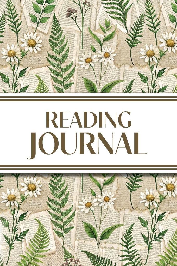 Reading Journal (Ferns & Daisies with Book Pages)