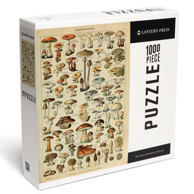 Mushrooms - C - Vintage Bookplate - Adolphe Millot Artwork - 1000 Piece Puzzle