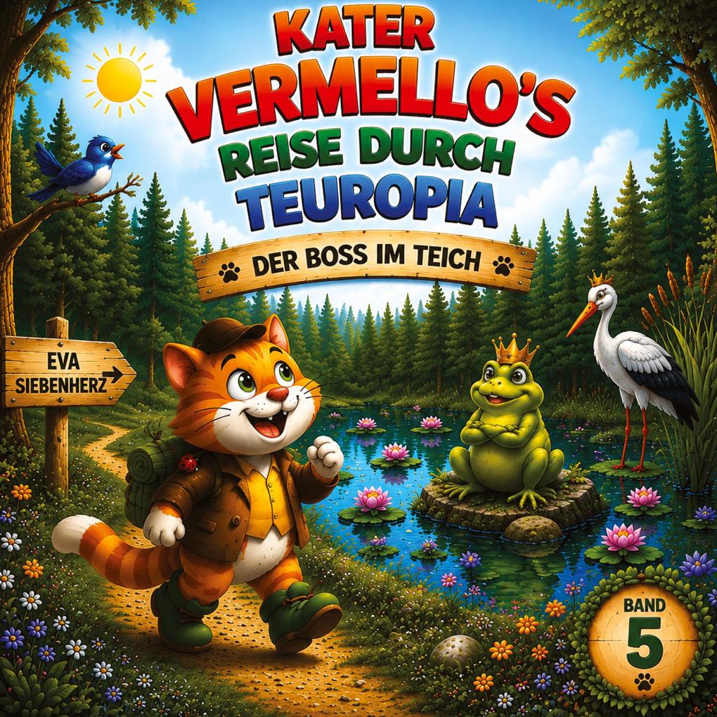 Boss im Teich- Band 5 der illustrierten Kinderbuchreihe Kater Vermellos Reise durch Teuropia - ein Abenteuer über Mut und Freundschaft