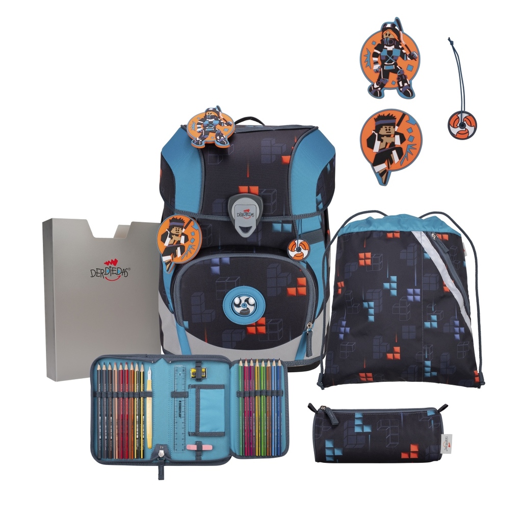 DerDieDas Schulranzen Set ErgoFlex Tiny Schulranzen Set 5tlg Ninja Fighter