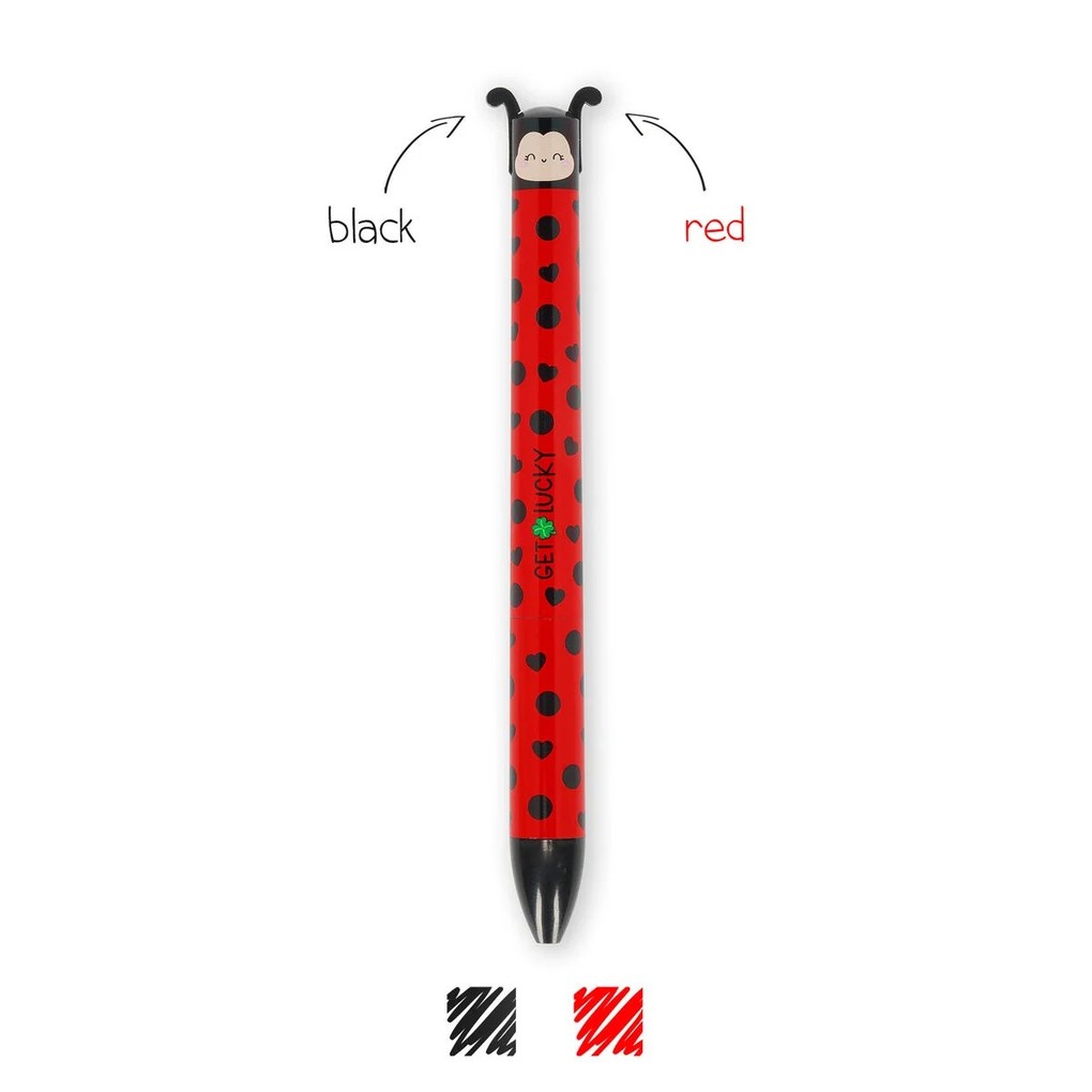 Legami Zweifarbiger Kugelschreiber Ladybug - Click&Clack Marienkäfer