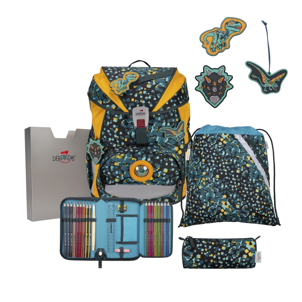 DerDieDas Schulranzen Set ErgoFlex Light Schulranzen Set 5tlg Dino Time