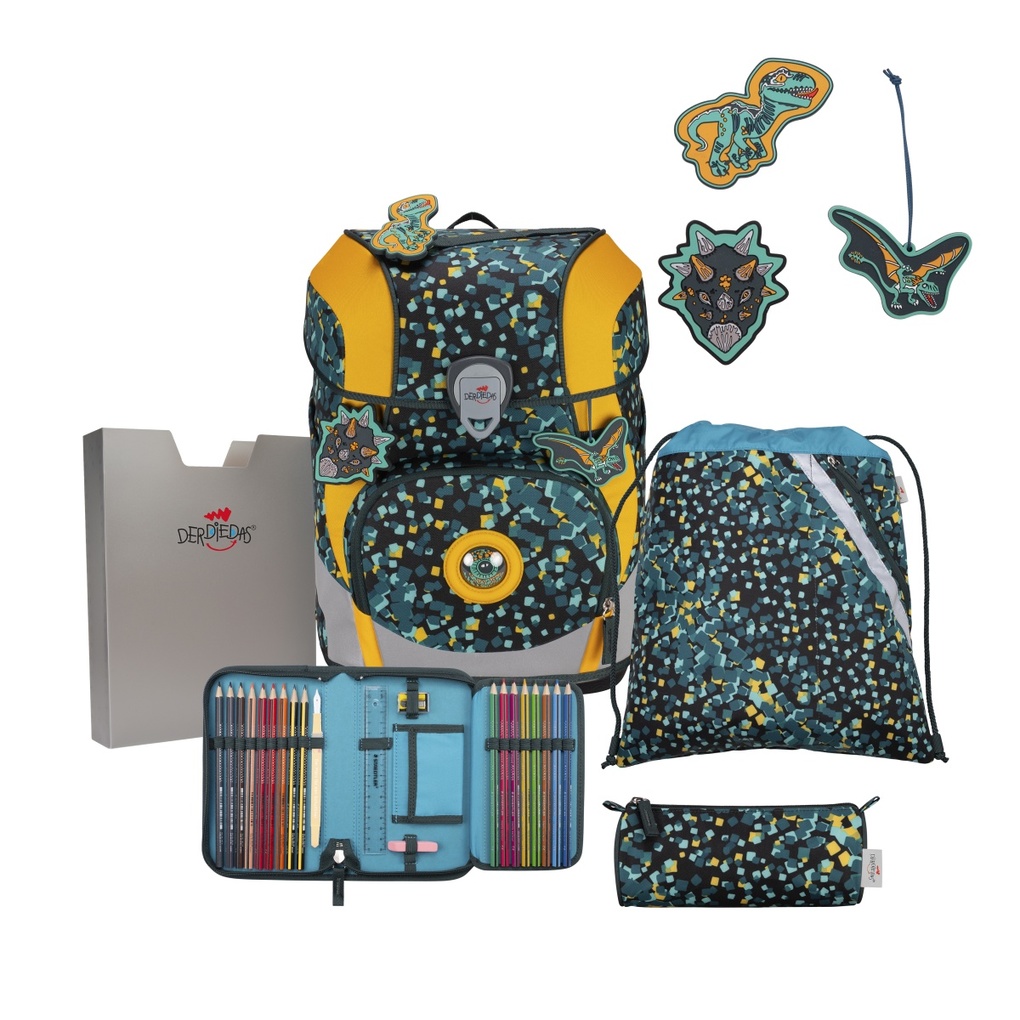 DerDieDas Schulranzen Set ErgoFlex Tiny Schulranzen Set 5tlg Dino Time