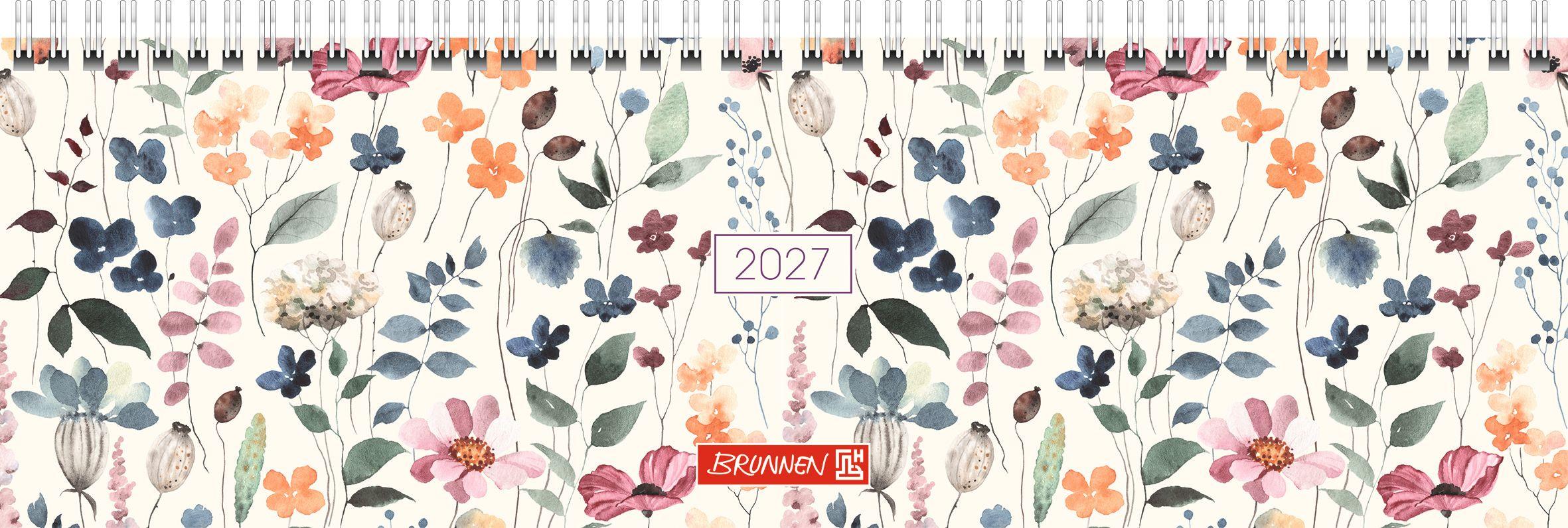 BRUNNEN 1077115017 Querterminbuch Mod. 771 2027 'Watercolour' 326×102 mm Karton