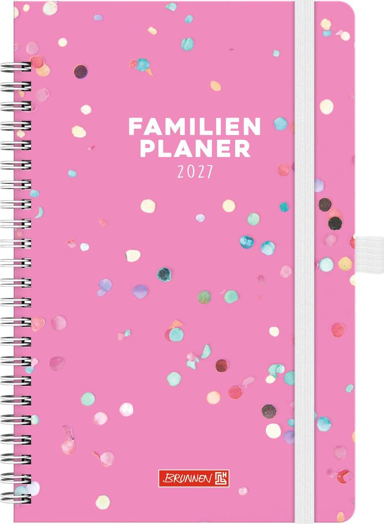BRUNNEN 1070290017 Buchkalender Familienplaner 2027 'Confetti' A5 Papier