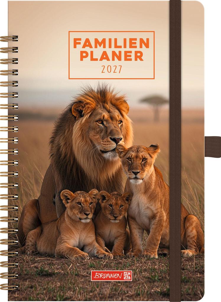 BRUNNEN 1070290027 Buchkalender Familienplaner 2027 'Lions' A5 Papier