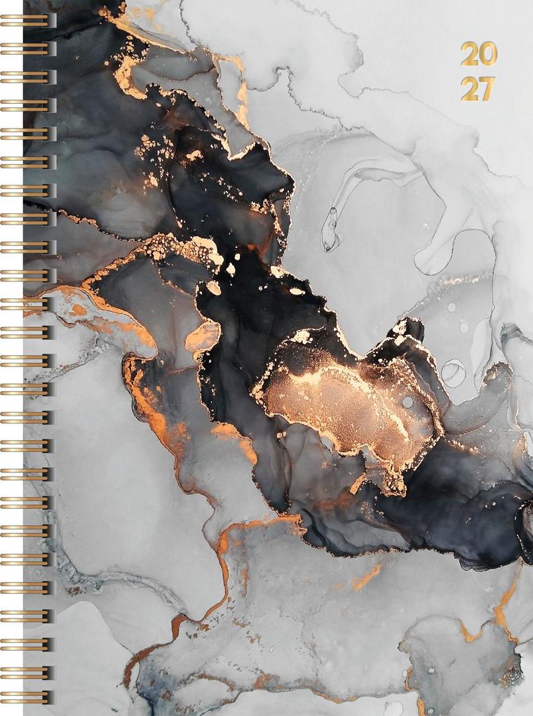 rido/idé 7021407017 Buchkalender Premium Young Line 2027 'Marble' A5 Papier