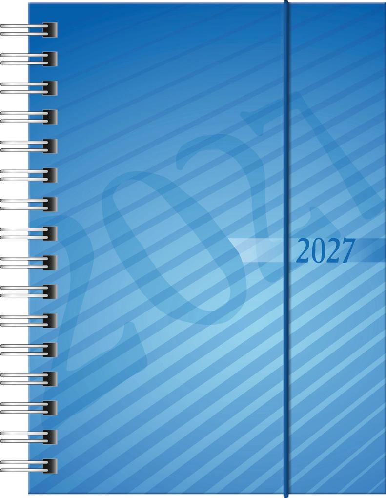 rido/idé 7013102307 Taschenkalender Mod. perfect/Technik I 2027 A6 Kunststoff blau