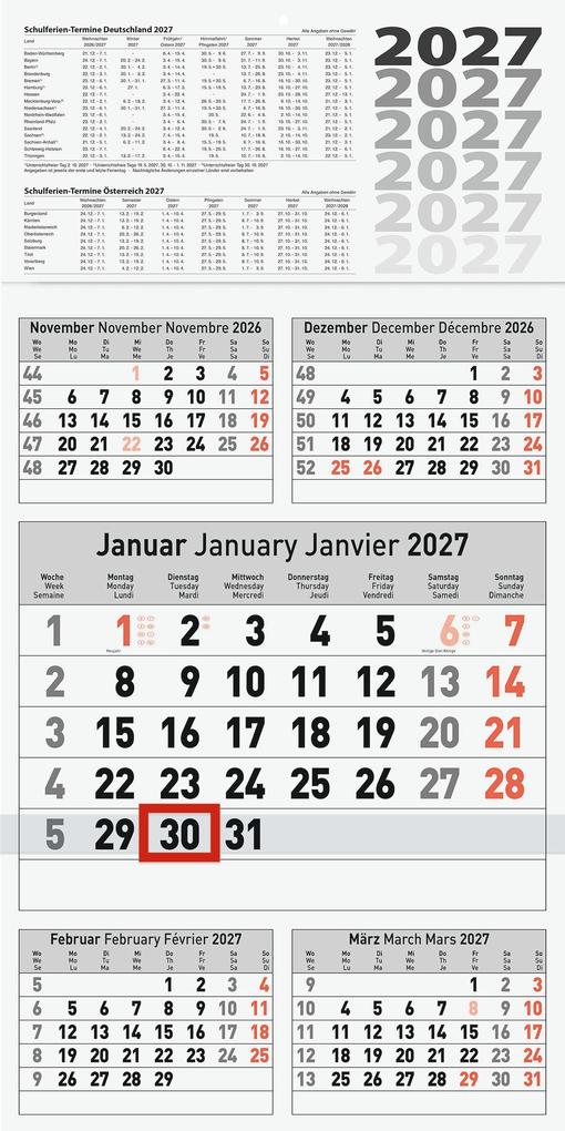 BRUNNEN 1070281007 5-Monatskalender 2027 300×585 mm